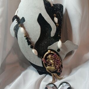 Mermaid  Pendant Necklace with Beads